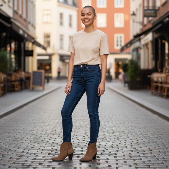 Clarks Indigo Brown Leather Western Pull On Boho Ankle Bootie Women’s Size 6 - Picture 2 of 14